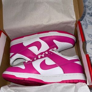 Nike Women's Pink and White Sneakers